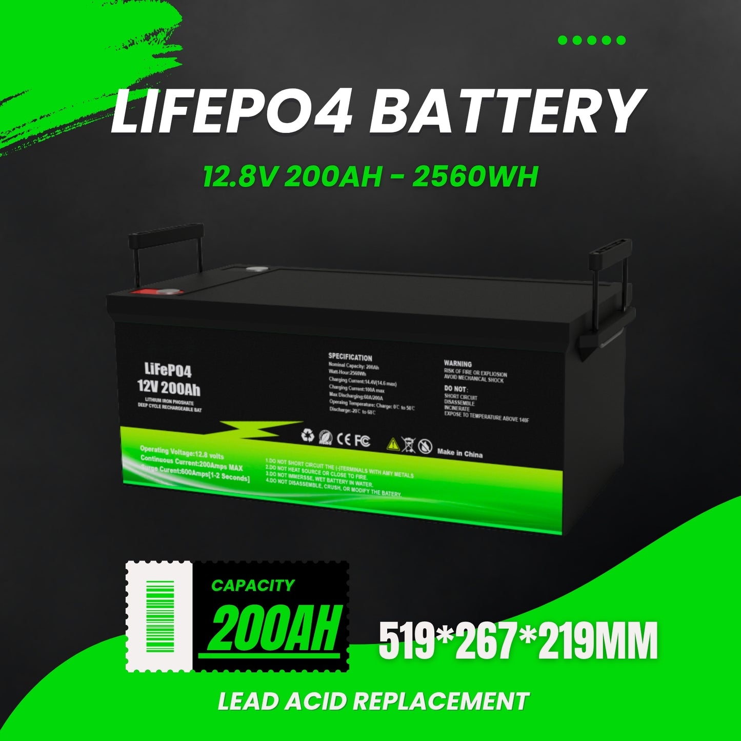 2.56KWh LiFePO4 Battery - IPV Solar